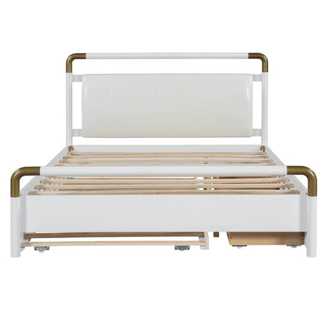 Upholstered Platform Bed With Trundle And Storage Drawers - Sleep Galleria