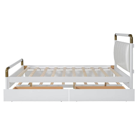Upholstered Platform Bed With Trundle And Storage Drawers - Sleep Galleria