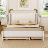 Upholstered Platform Bed With Trundle And Storage Drawers - Sleep Galleria