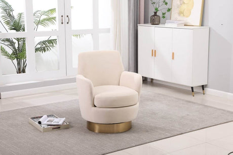 Velvet Swivel Barrel Accent Chair With Iron Base - Sleep Galleria