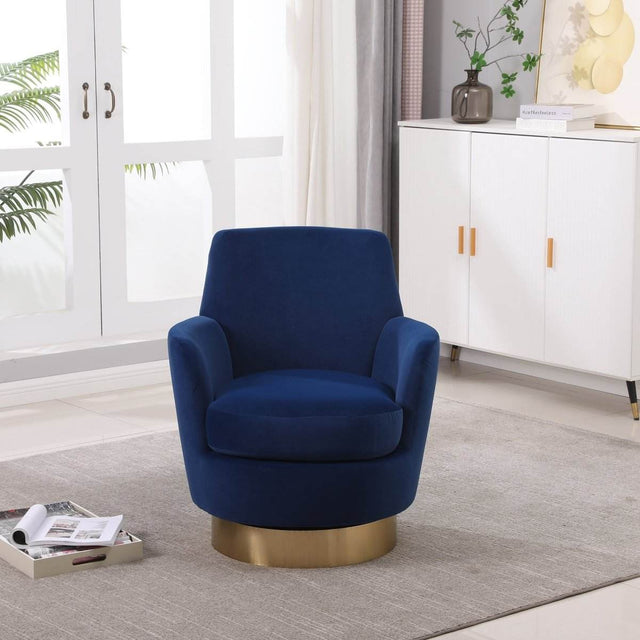 Velvet Swivel Barrel Accent Chair With Iron Base - Sleep Galleria