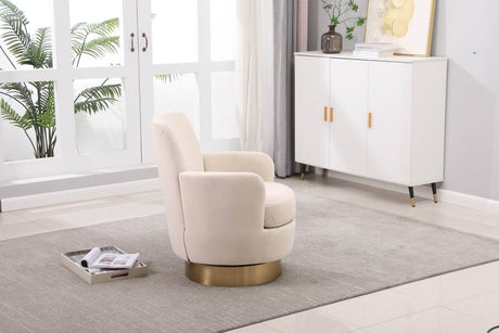 Velvet Swivel Barrel Accent Chair With Iron Base - Sleep Galleria