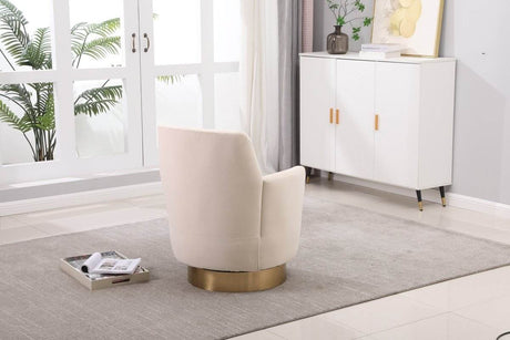 Velvet Swivel Barrel Accent Chair With Iron Base - Sleep Galleria