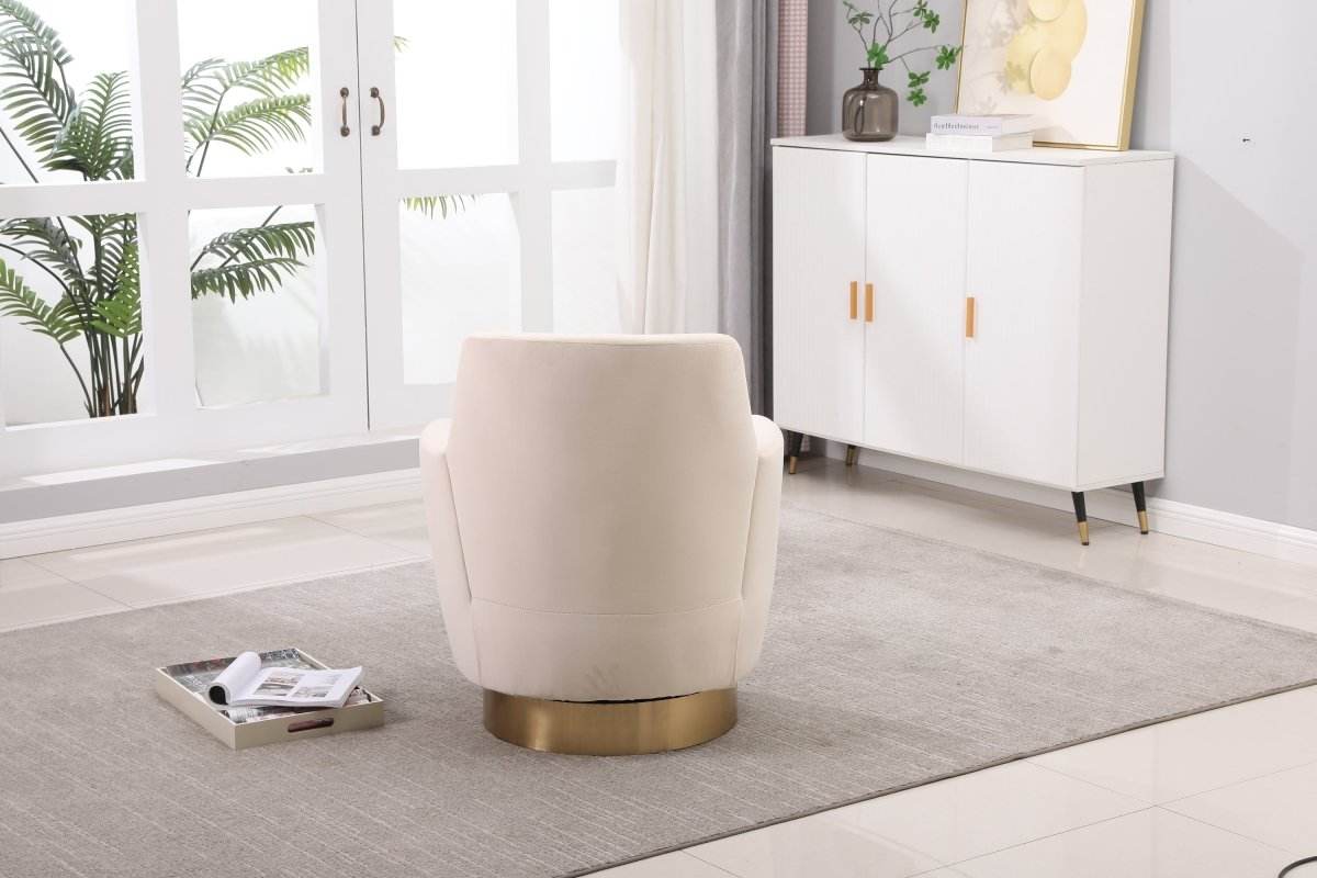 Velvet Swivel Barrel Accent Chair With Iron Base - Sleep Galleria