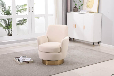 Velvet Swivel Barrel Accent Chair With Iron Base - Sleep Galleria