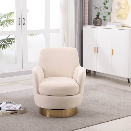 Velvet Swivel Barrel Accent Chair With Iron Base - Sleep Galleria