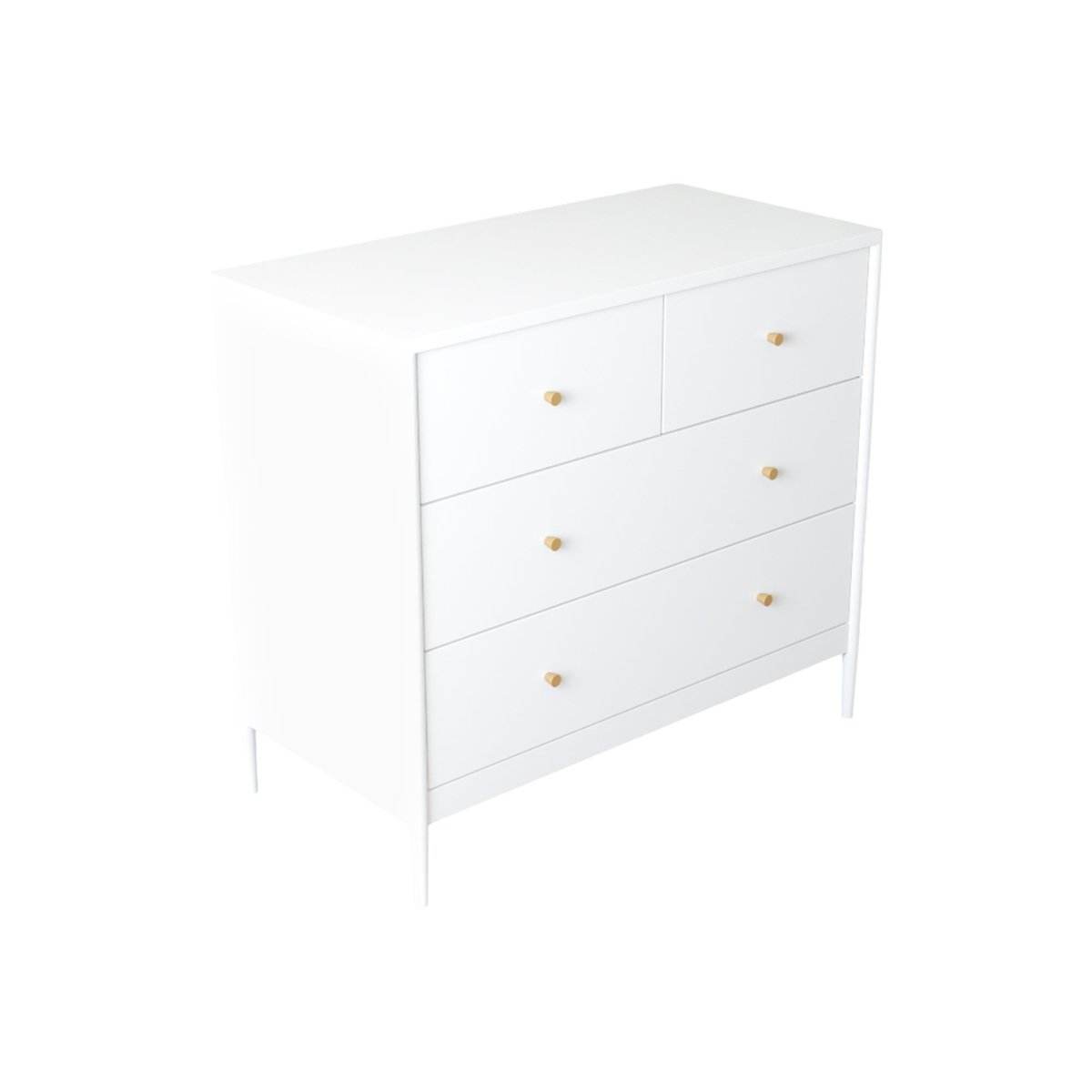 White 4-Drawer Modern Kids Storage Dresser - Sleep Galleria