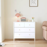White 4-Drawer Modern Kids Storage Dresser - Sleep Galleria