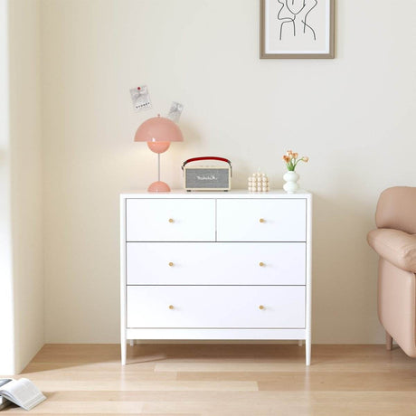 White 4-Drawer Modern Kids Storage Dresser - Sleep Galleria