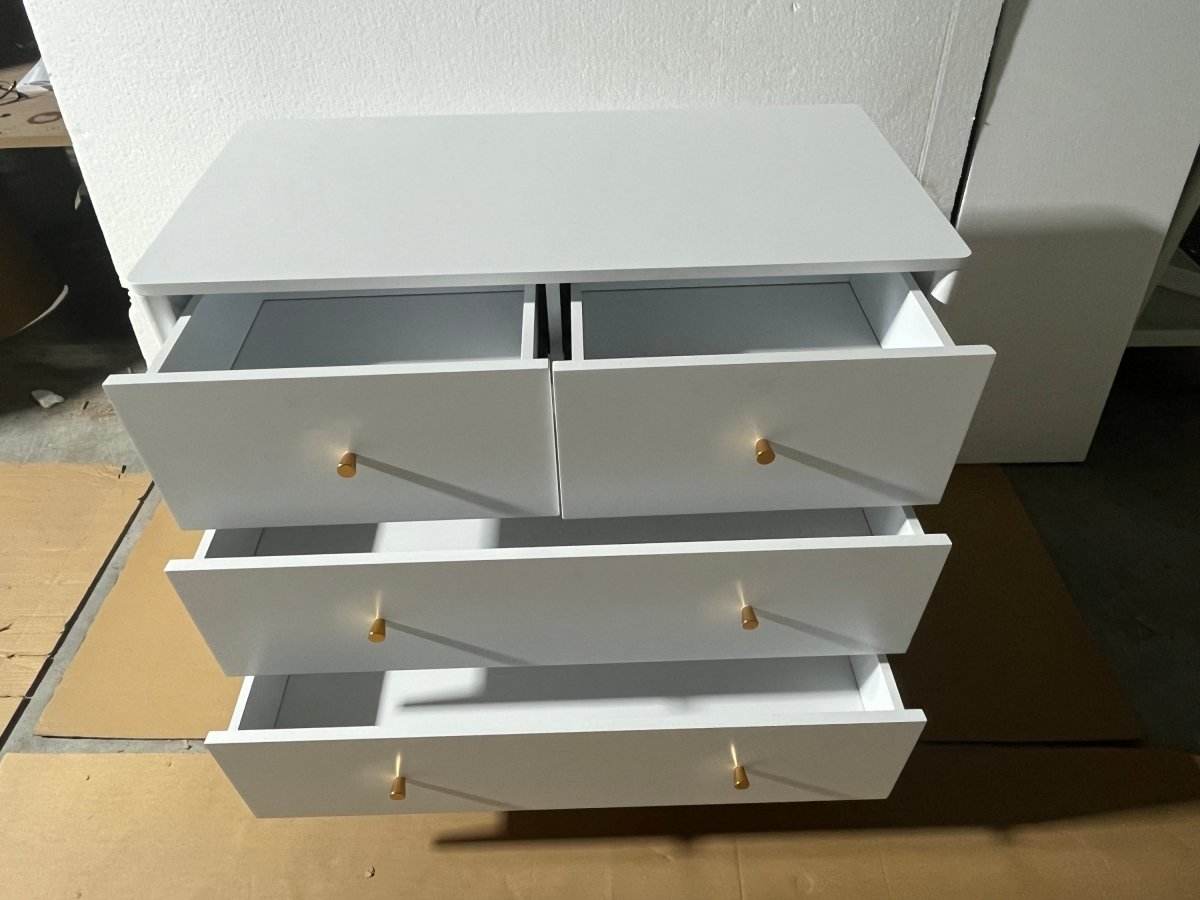 White 4-Drawer Modern Kids Storage Dresser - Sleep Galleria