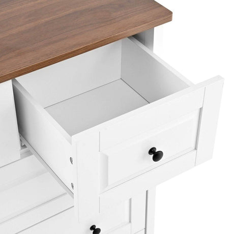 White Classic Modern 5-Drawer Wood Dresser - Sleep Galleria