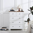 White Classic Modern 5-Drawer Wood Dresser - Sleep Galleria