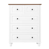 White Classic Modern 5-Drawer Wood Dresser - Sleep Galleria