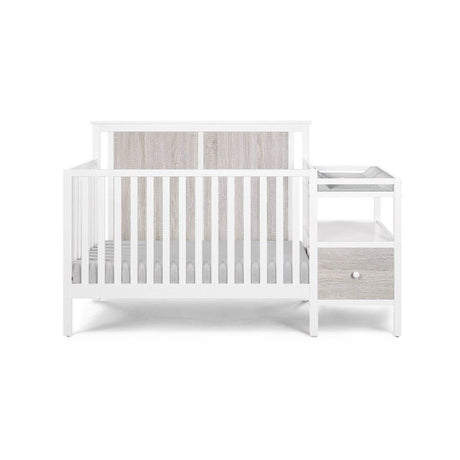 Wooden 4 - in - 1 Crib and Changer Combo with Shelves - Serenova - Sleep Galleria