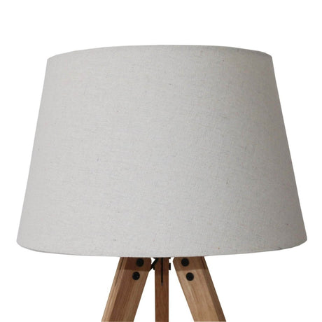 Wooden Tripod Table Lamp With Linen Shade - Serenova - Sleep Galleria