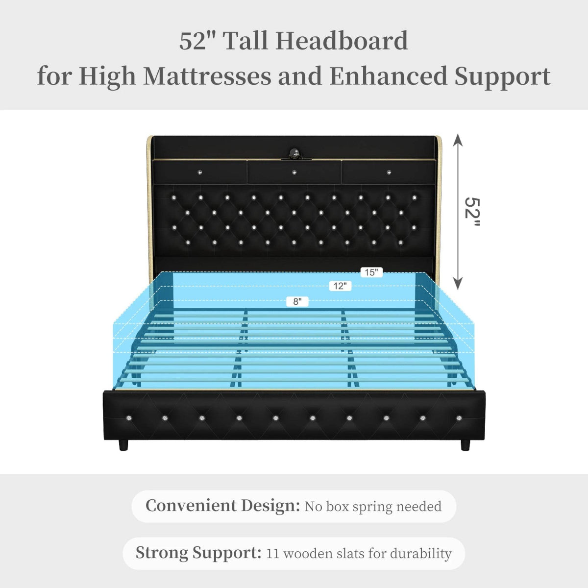 LED Bed Frame with Star Projector and Storage Drawers - Sleep Galleria