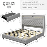 LED Bed Frame with Star Projector and Storage Drawers - Sleep Galleria