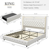 LED Bed Frame with Star Projector and Storage Drawers - Sleep Galleria