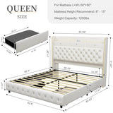 LED Bed Frame with Star Projector and Storage Drawers - Sleep Galleria