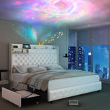 LED Bed Frame with Star Projector and Storage Drawers - Sleep Galleria