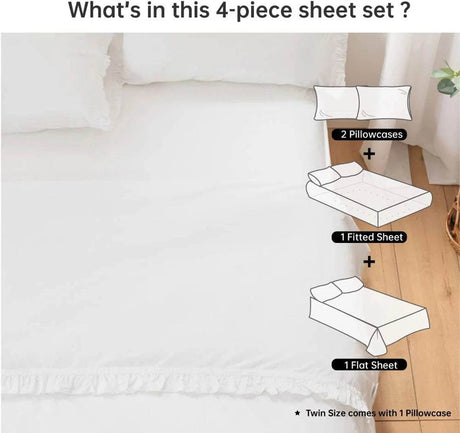 3 - Piece 100% Cotton Soft Sheet Set - Simple&Opulence - Sleep Galleria