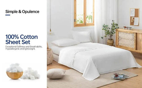 3 - Piece 100% Cotton Soft Sheet Set - Simple&Opulence - Sleep Galleria