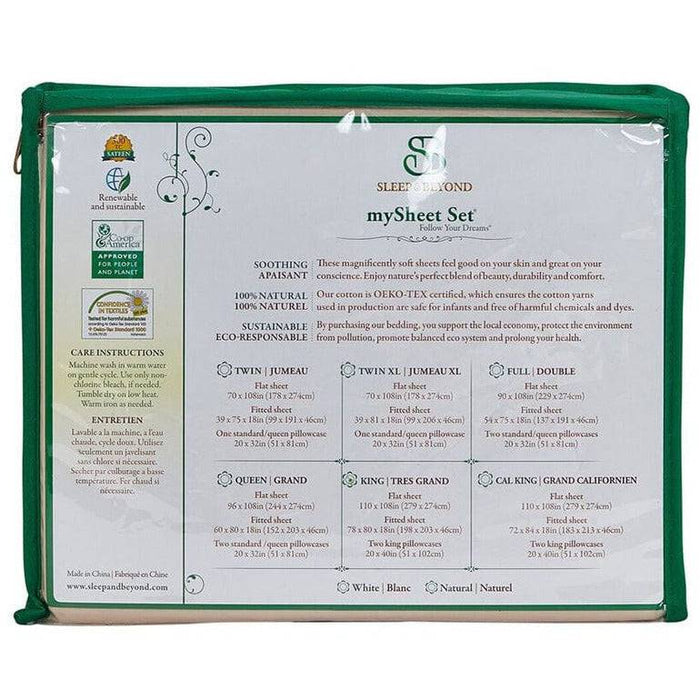 Sleep & Beyond Sheet Set Sleep & Beyond mySheet® 100% Natural Cotton Sheet Set