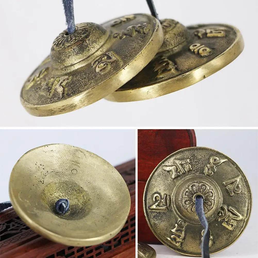 1 Pair Yoga Cymbals Brass Cymbal Bell Chimes Tibetan Buddhist Style Tingsha Meditation Yoga Accessory Instrument Cymbals Yoga - Sleep Galleria - Sleep Galleria
