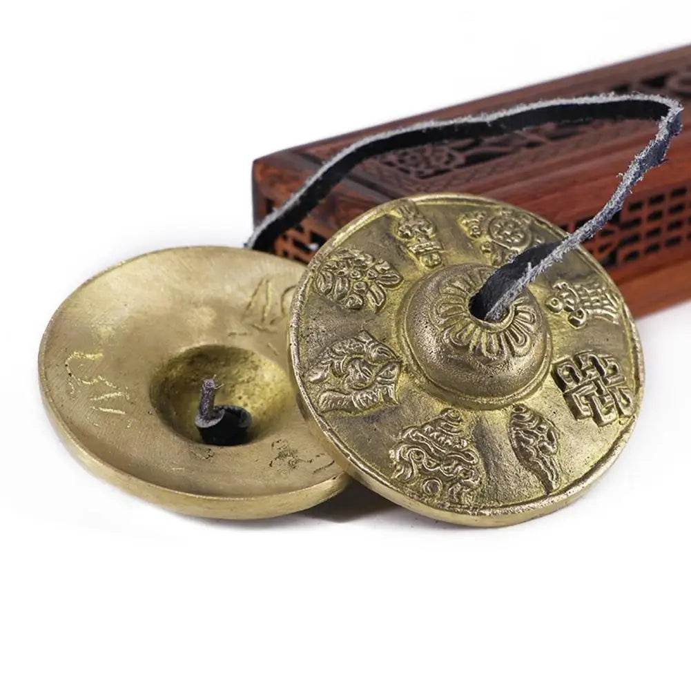 1 Pair Yoga Cymbals Brass Cymbal Bell Chimes Tibetan Buddhist Style Tingsha Meditation Yoga Accessory Instrument Cymbals Yoga - Sleep Galleria - Sleep Galleria