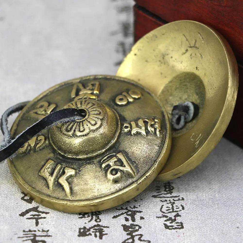 1 Pair Yoga Cymbals Brass Cymbal Bell Chimes Tibetan Buddhist Style Tingsha Meditation Yoga Accessory Instrument Cymbals Yoga - Sleep Galleria - Sleep Galleria