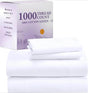 1000 Thread Count King Size Sheet Set - 100% Cotton Sheets with Deep Pockets, Softer Than Egyptian Cotton - White - Sleep Galleria - Sleep Galleria
