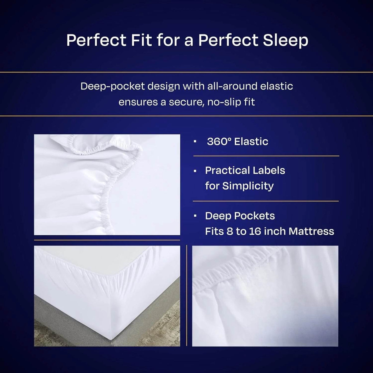 1000 Thread Count King Size Sheet Set - 100% Cotton Sheets with Deep Pockets, Softer Than Egyptian Cotton - White - Sleep Galleria - Sleep Galleria