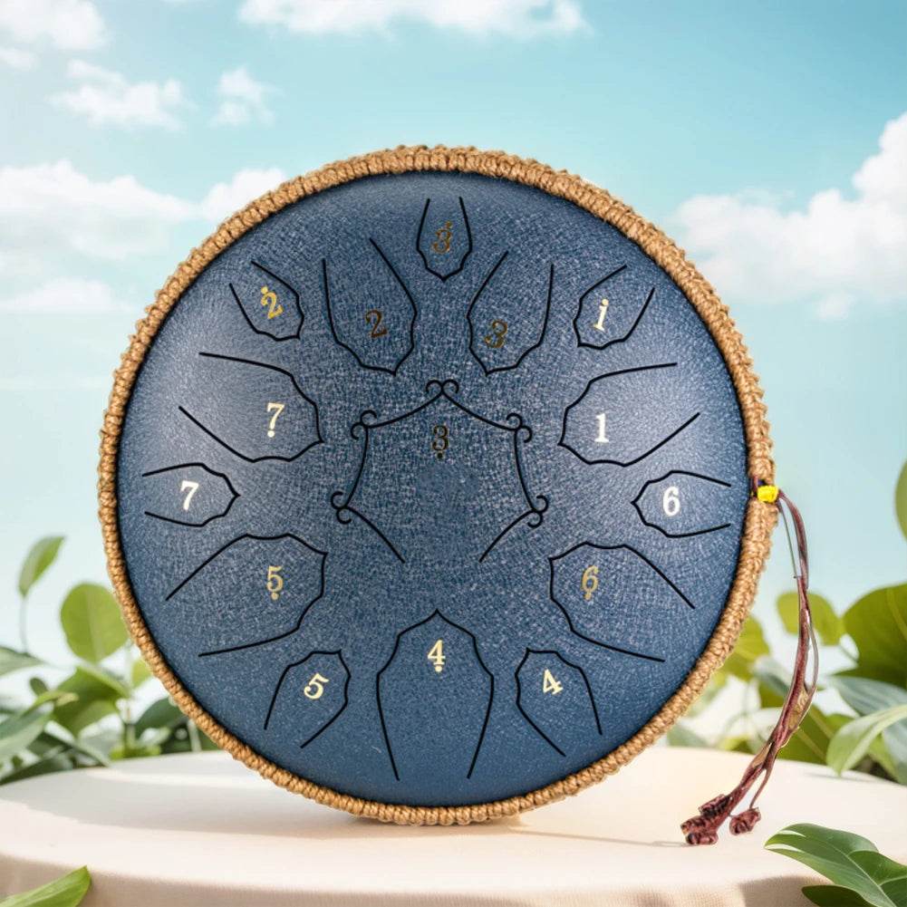 12 Inch D Tone Ethereal Drum Yoga Meditation Sound Healing 15 Notes Percussion Musical Instrument Child Beginner Hand Drum - Sleep Galleria - Sleep Galleria