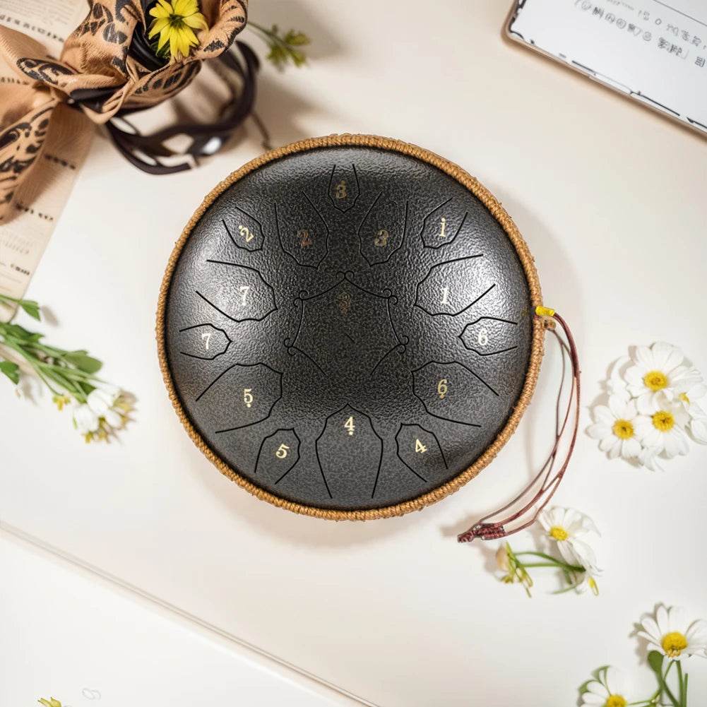 12 Inch D Tone Ethereal Drum Yoga Meditation Sound Healing 15 Notes Percussion Musical Instrument Child Beginner Hand Drum - Sleep Galleria - Sleep Galleria