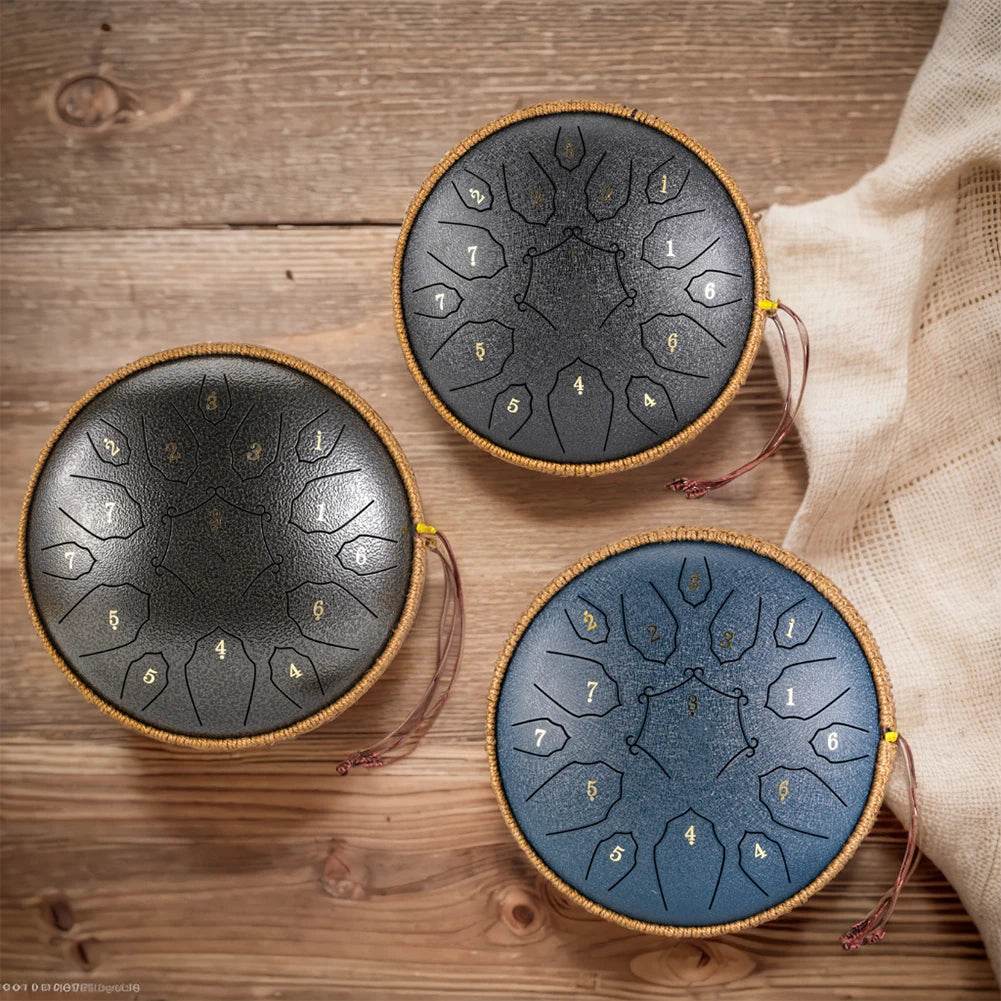 12 Inch D Tone Ethereal Drum Yoga Meditation Sound Healing 15 Notes Percussion Musical Instrument Child Beginner Hand Drum - Sleep Galleria - Sleep Galleria
