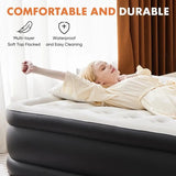 18" Queen Size Air Mattress Bed with Built - in Pump Blow Up Mattresses for Camping, Indoor Colchon, Guests Air Bed - Sleep Galleria - Sleep Galleria