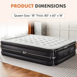 18" Queen Size Air Mattress Bed with Built - in Pump Blow Up Mattresses for Camping, Indoor Colchon, Guests Air Bed - Sleep Galleria - Sleep Galleria