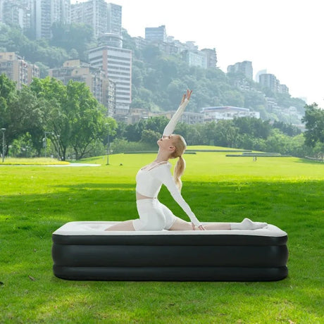 18" Queen Size Air Mattress Bed with Built - in Pump Blow Up Mattresses for Camping, Indoor Colchon, Guests Air Bed - Sleep Galleria - Sleep Galleria