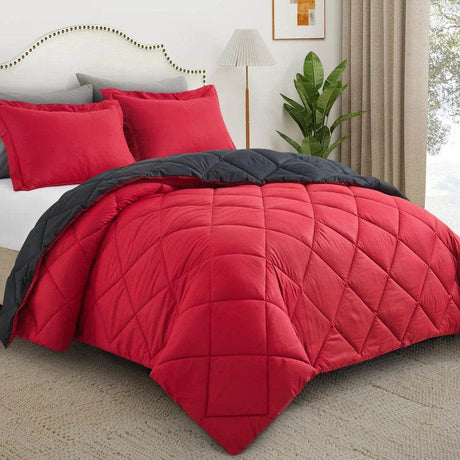 2/3pcs Reversible Comforter Bedding Set, Comforter Set Queen/King Size,For All Seasons, 1 Comforter And 1/2 Pillow Shams - Sleep Galleria - Sleep Galleria