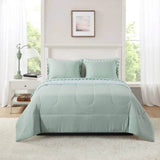 7 Piece Reversible Bed in a Bag Comforter Set with Sheets Soft Polyester Queen Bedding Set Machine Washable Storage Bag - Sleep Galleria - Sleep Galleria