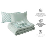 7 Piece Reversible Bed in a Bag Comforter Set with Sheets Soft Polyester Queen Bedding Set Machine Washable Storage Bag - Sleep Galleria - Sleep Galleria