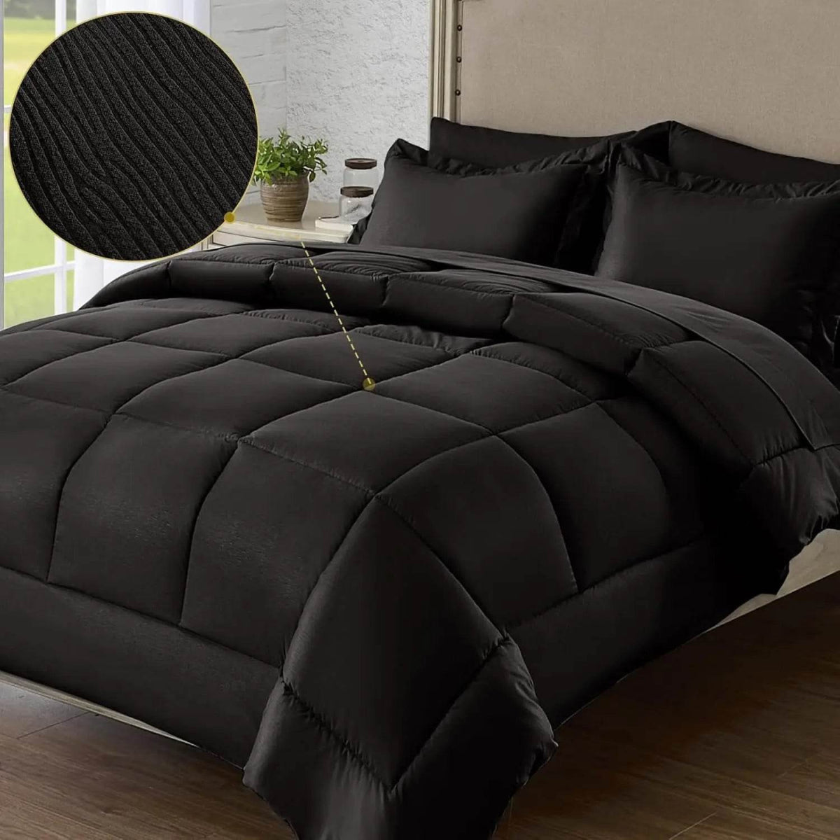 Bedding Set, 7 Pieces King Comforter Set in Green Ruffle, Shabby Chic Bed in A Bag with Premium Brushed Microfiber, Bedding - Sleep Galleria - Sleep Galleria
