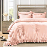 Bedding Set, 7 Pieces King Comforter Set in Green Ruffle, Shabby Chic Bed in A Bag with Premium Brushed Microfiber, Bedding - Sleep Galleria - Sleep Galleria