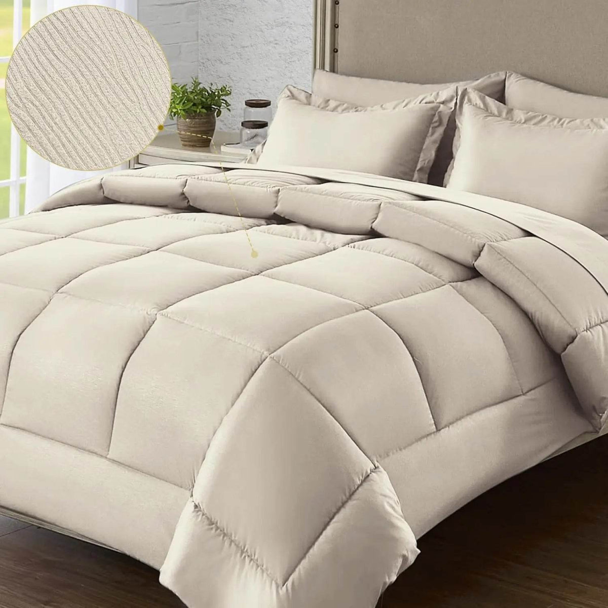 Bedding Set, 7 Pieces King Comforter Set in Green Ruffle, Shabby Chic Bed in A Bag with Premium Brushed Microfiber, Bedding - Sleep Galleria - Sleep Galleria