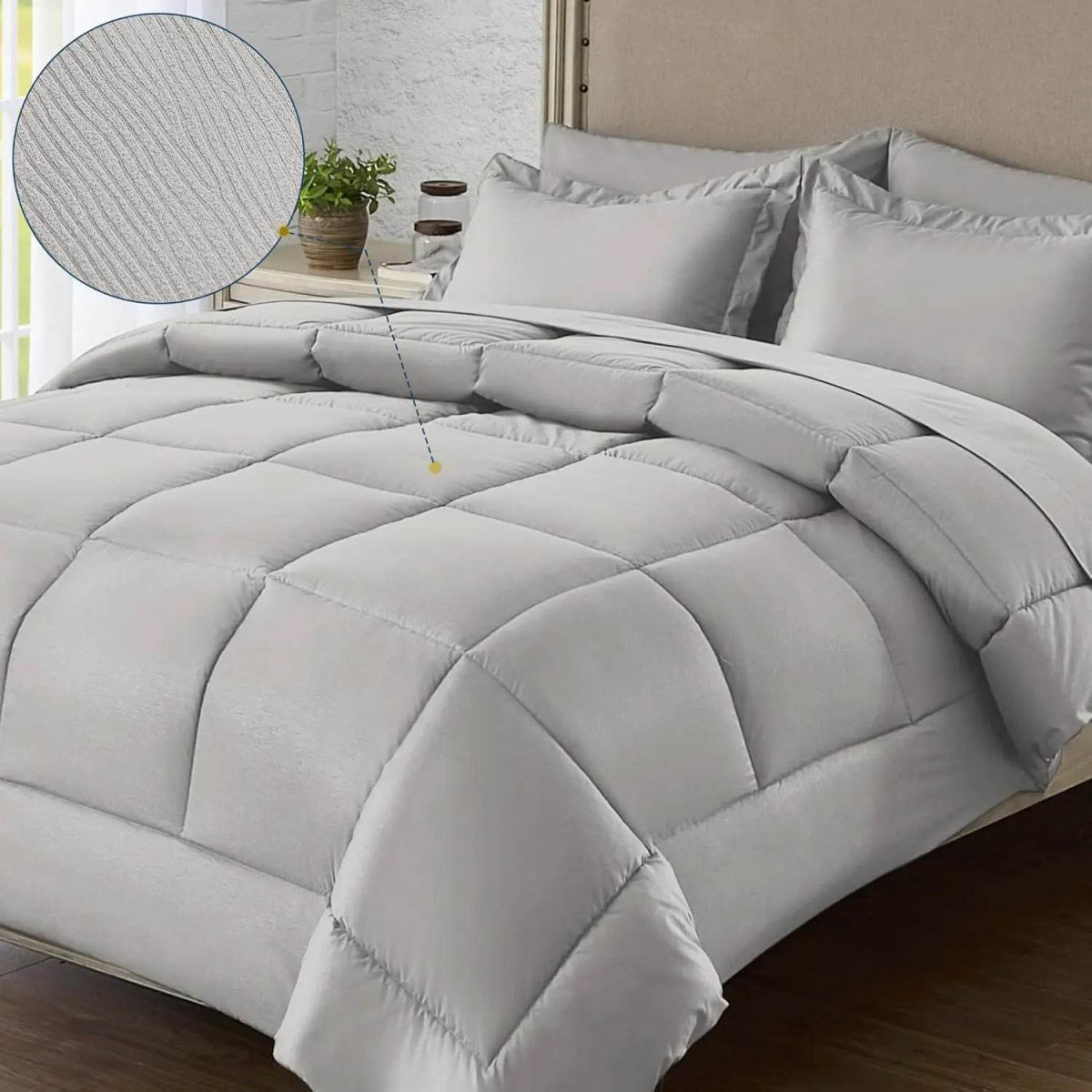 Bedding Set, 7 Pieces King Comforter Set in Green Ruffle, Shabby Chic Bed in A Bag with Premium Brushed Microfiber, Bedding - Sleep Galleria - Sleep Galleria