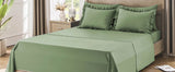 Bedding Set, 7 Pieces King Comforter Set in Green Ruffle, Shabby Chic Bed in A Bag with Premium Brushed Microfiber, Bedding - Sleep Galleria - Sleep Galleria