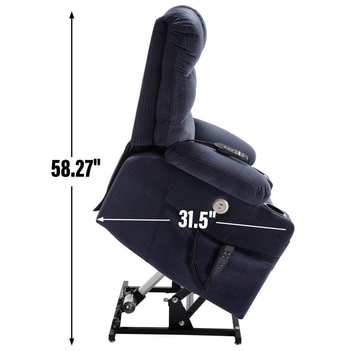 Blue Dual Motor Lift Recliner Chair - Sleep Galleria - Sleep Galleria