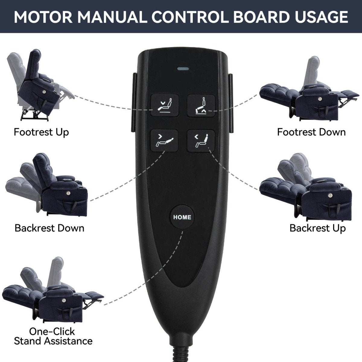 Blue Dual Motor Lift Recliner Chair - Sleep Galleria - Sleep Galleria