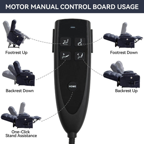 Blue Dual Motor Lift Recliner Chair - Sleep Galleria - Sleep Galleria