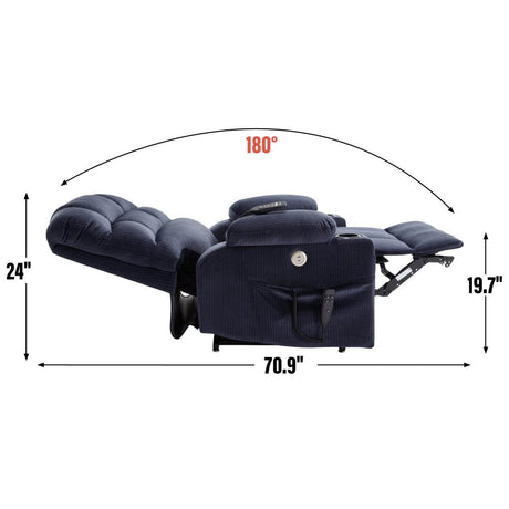 Blue Dual Motor Lift Recliner Chair - Sleep Galleria - Sleep Galleria